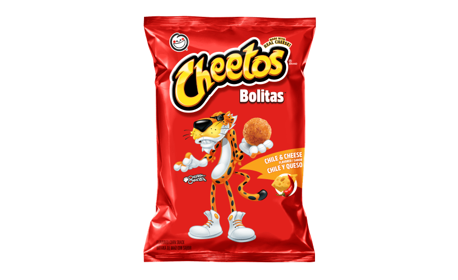 Bag of crunchy snacks, Bolitas, Cheetos, Chester Cheetah, Red