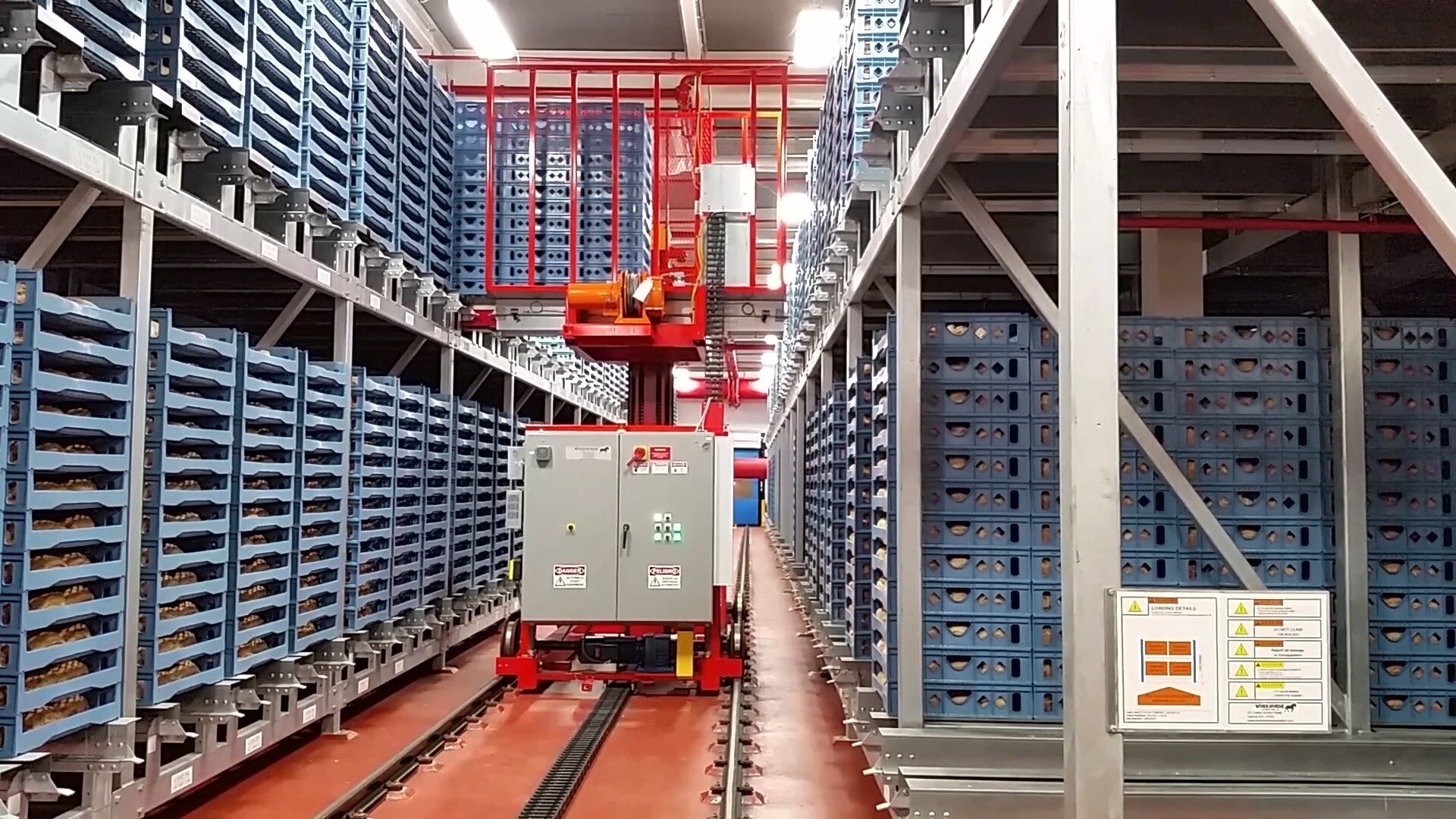 Line, Red, Factory interior, Shelving, Storage