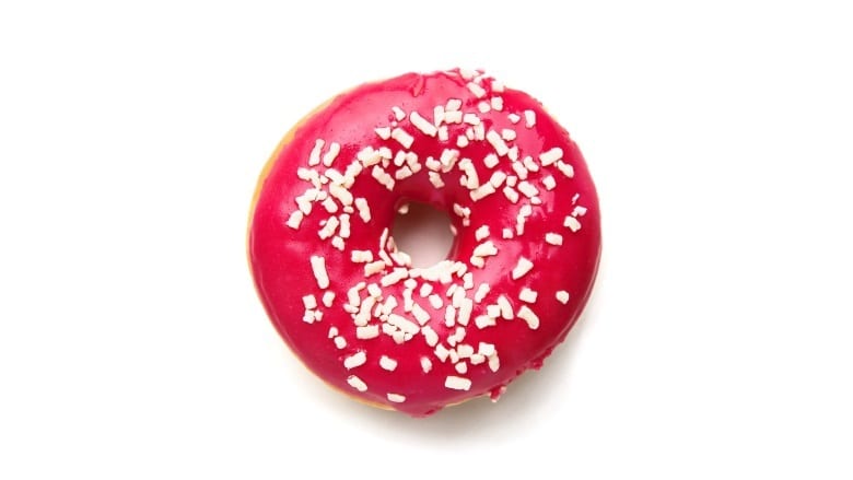 Donut, Frosting, Sprinkles, Pink, White