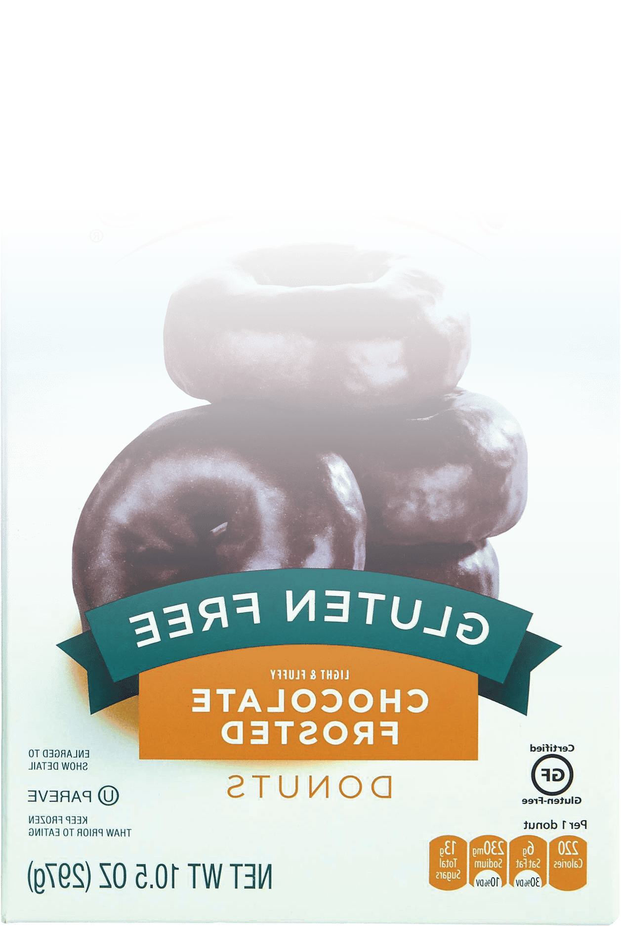Package, Packaging, Chocolate donuts, Logo, Teal, Tan, Font, Text