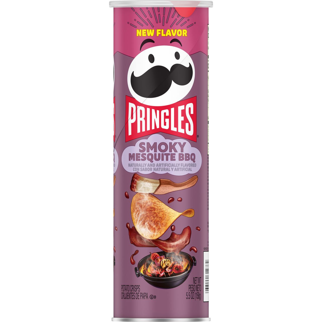 Pringles Smoky Mesquite BBQ new flavor potato crisps can.