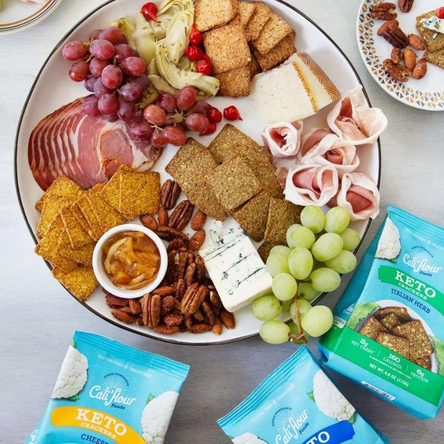 Charcuterie, Cheese, Natural foods, Crackers, Grapes, Plates, Boxes, Cuisine, Dish, Produce