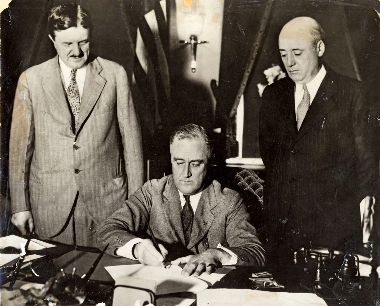 Photograph, Table, Coat, Desk, Suit