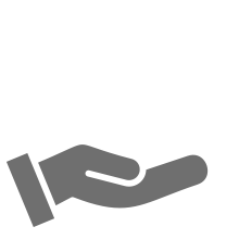 Icon of an open hand, palm up.