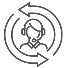 Continuous customer support icon.