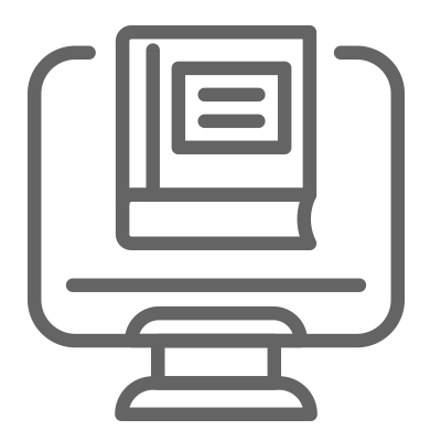 Computer monitor with a document icon on screen.