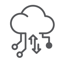 Cloud data transfer icon.