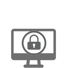 Computer monitor with a padlock icon, symbolizing security.