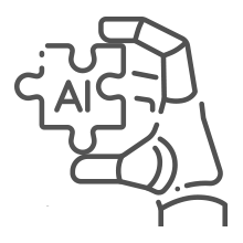 Robotic hand holding an "AI" puzzle piece.