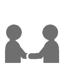 Two people shaking hands.