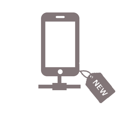 New smartphone on stand.