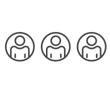 Three outlined person icons.