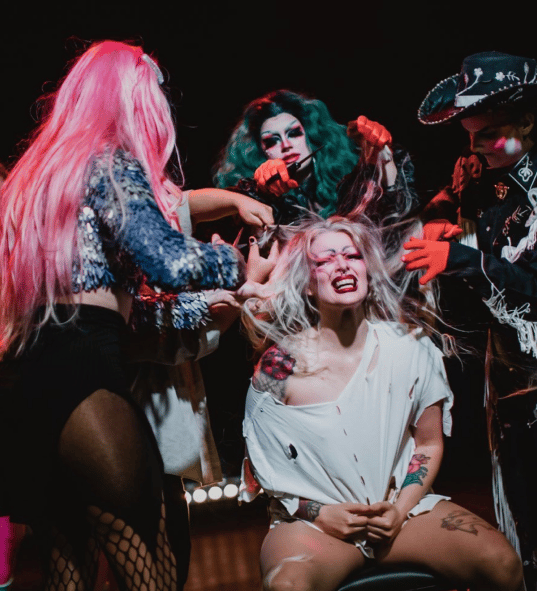 Performing arts, Zombie, Entertainment, Shorts, Pink, Thigh