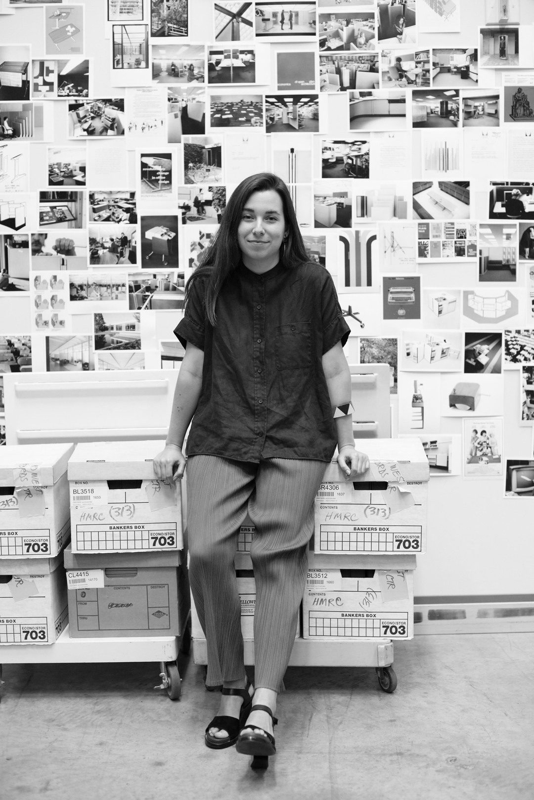 Photograph, White, Black, Fashion, Standing, Black-and-white, Style, Eyewear, Wall