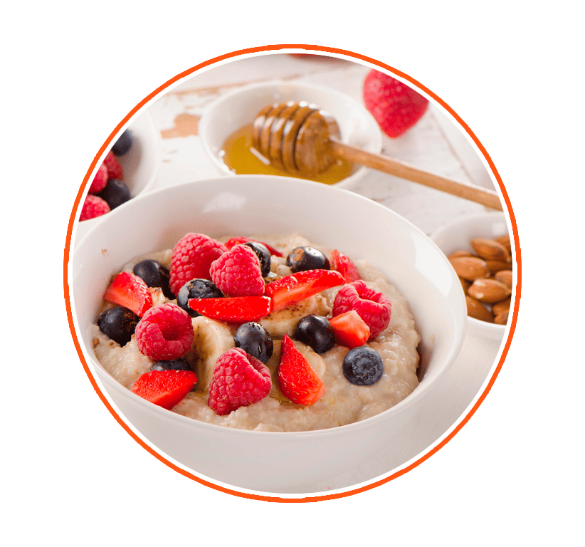 Breakfast cereal, Kitchen utensil, Food, Tableware, Fruit, Ingredient, Produce, Berry, Bowl