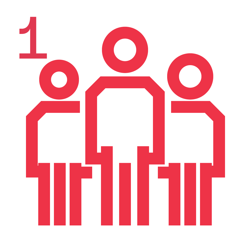 Red group icon with the number 1.