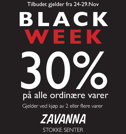 Zavanna Black Week: 30% off regular items (buy 2+), Nov 24-29, Stokke Senter.