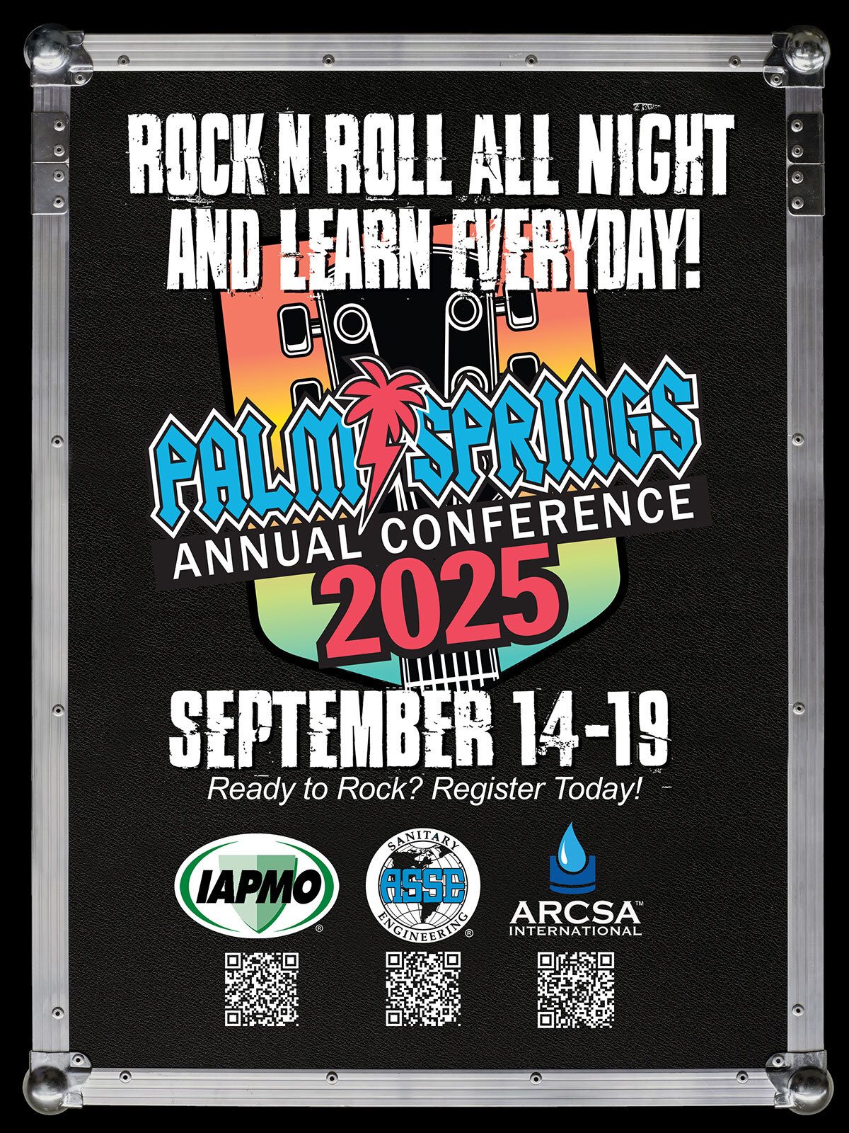 Palm Springs Annual Conference 2025 poster: Rock N Roll theme, Sept 14-19.