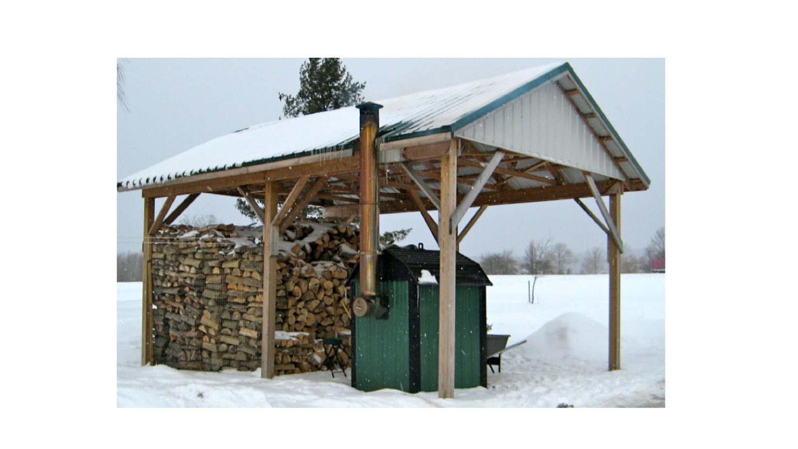 Snow, Wood, House, Building, Shade