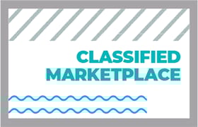 Graphic banner: "CLASSIFIED MARKETPLACE" in teal text.