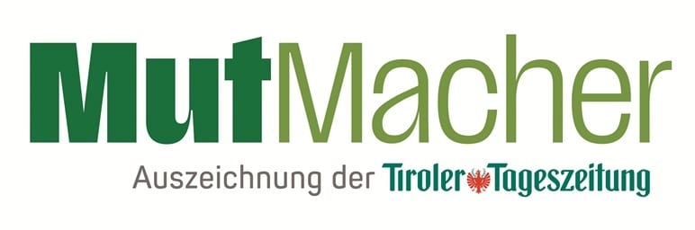 MutMacher logo with text "Auszeichnung der Tiroler Tageszeitung".