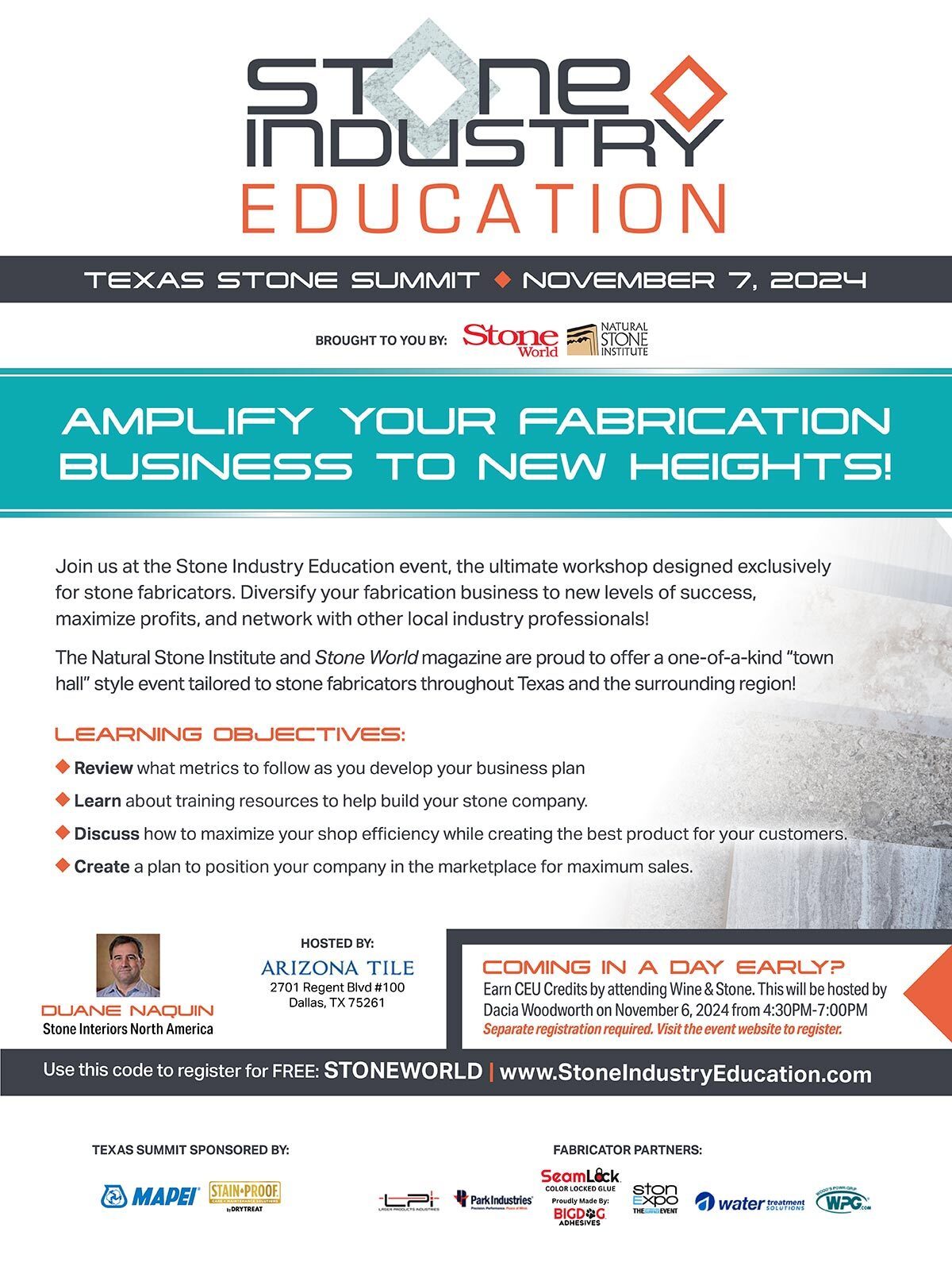 EVSIE24 , SIE, Stone Industry Education, Texas