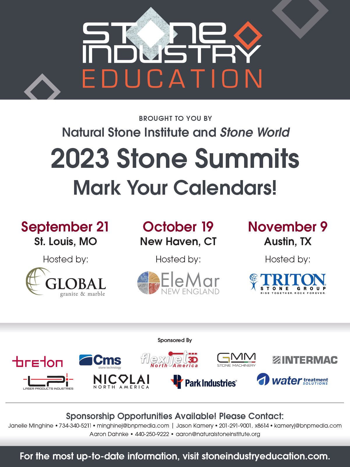 Natural Stone Institute, NSI, Stone Industry Education, SIE, Stone World SIE, Stone World