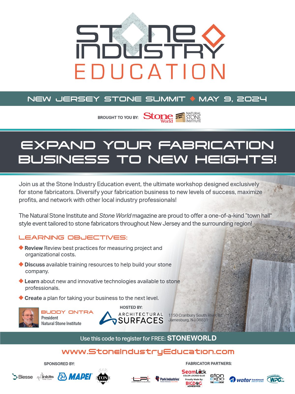 SIE, Stone Industry Education, SW, Stone World