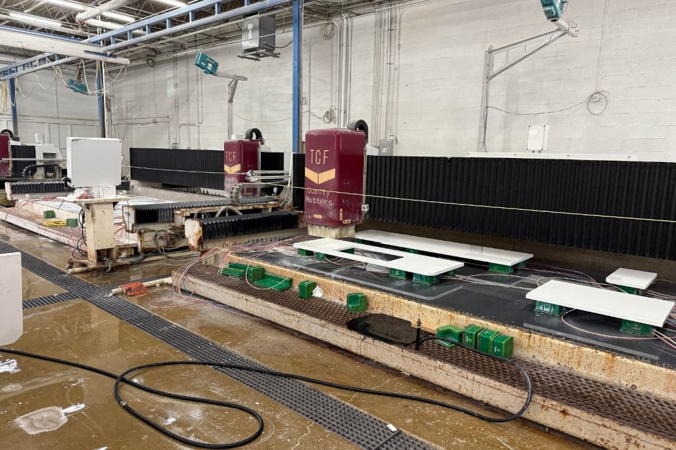 New machinery, technology, fabrication shop, streamlining processes, reducing labor, increasing capacity. The Countertop Factory.