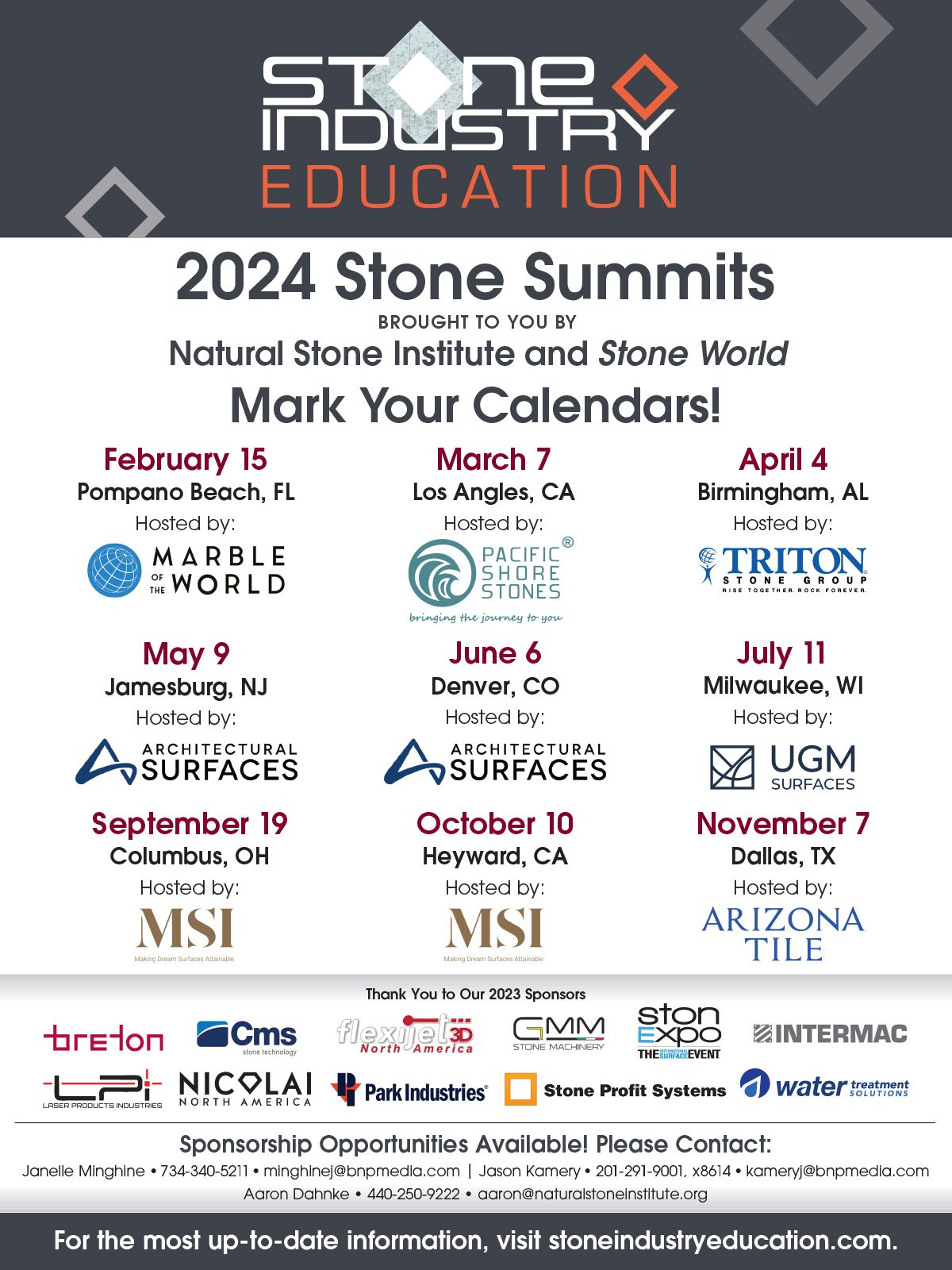 SIE, Stone Industry Education, NSI Natural Stone Institute, SW, Stone World