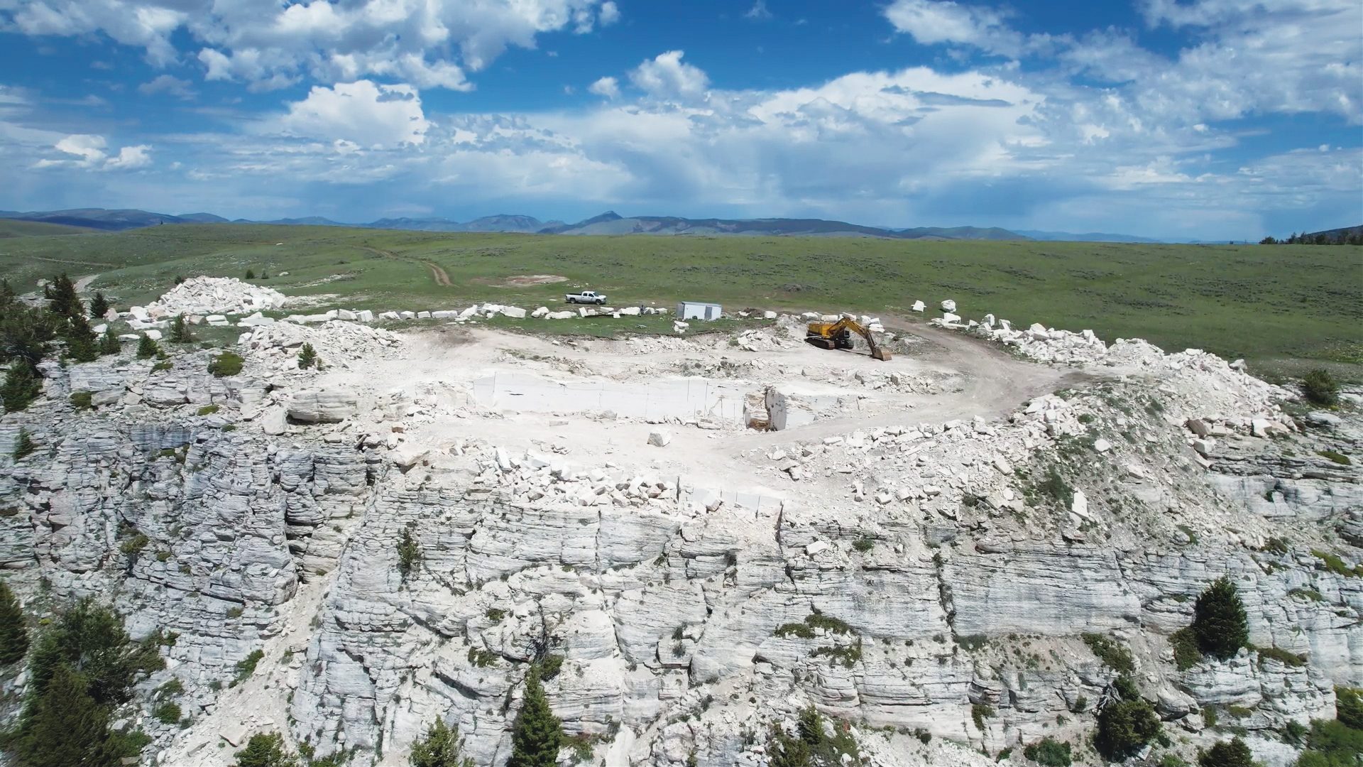 Travertine quarry in Gardiner, MT owned by the Montana Little Shell Chippewa Tribe