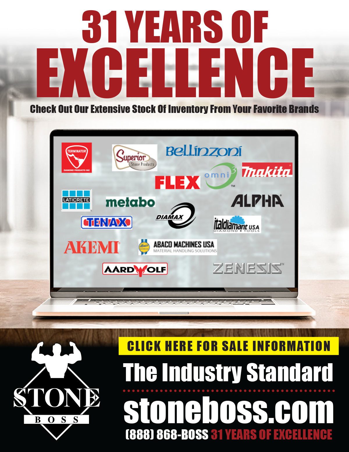 Stone Boss Industries, 31 Years, The Industry Standard