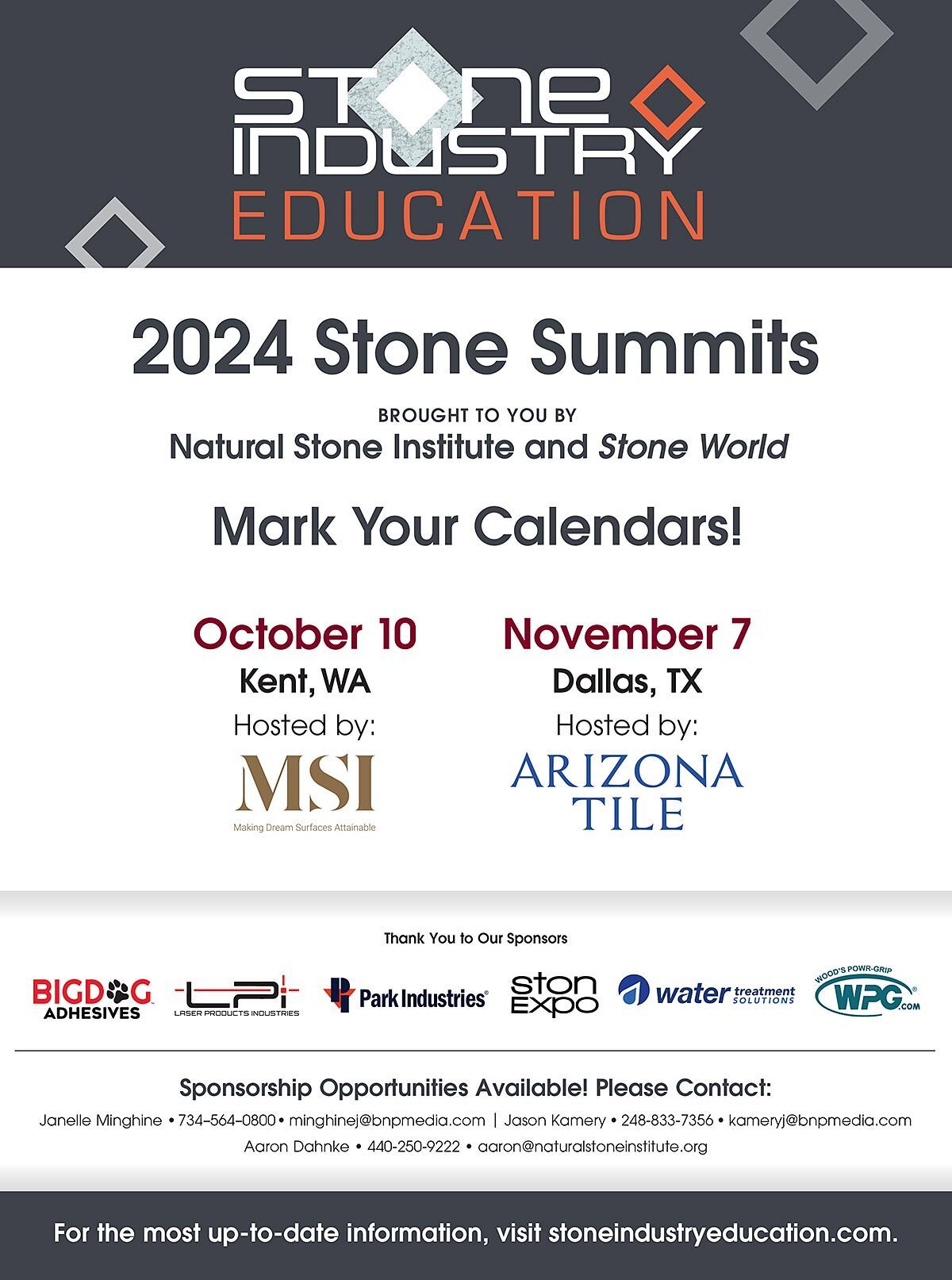 SIE, Stone Industry Education, NSI, Ston