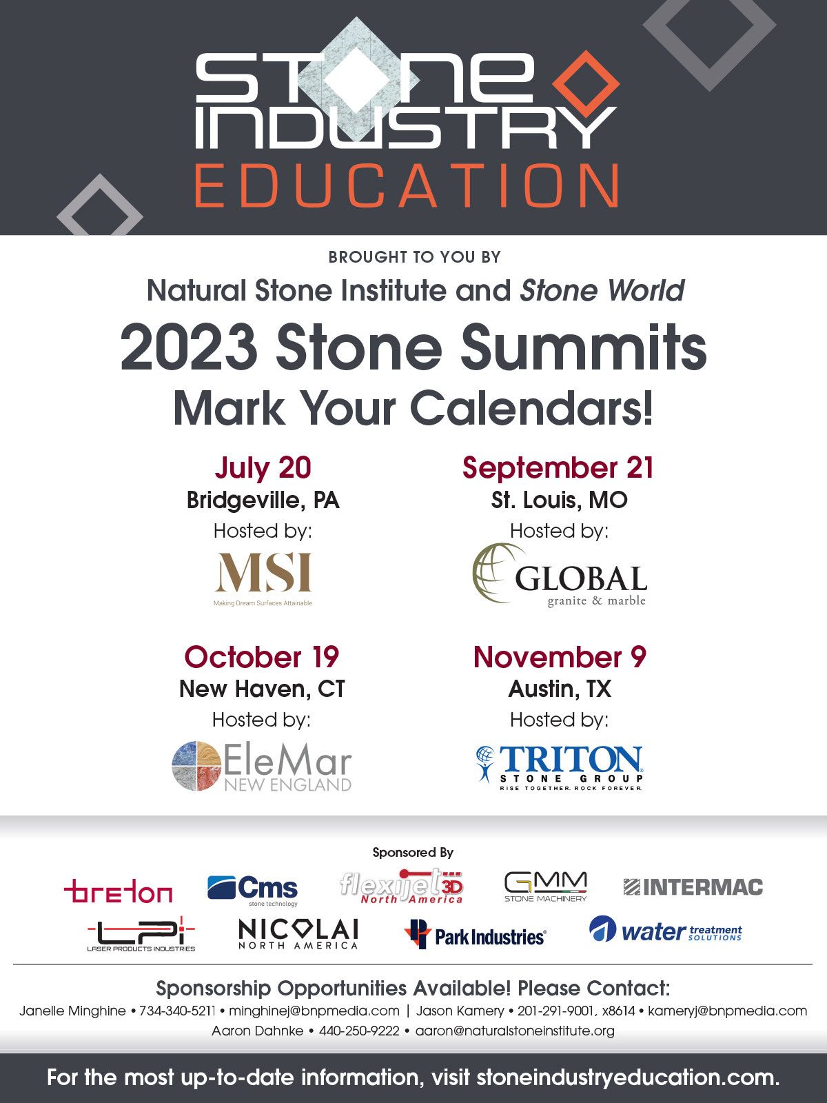 NSI, Natural Stone Institute, Stone Industry Education, Stone Summits, Stone World