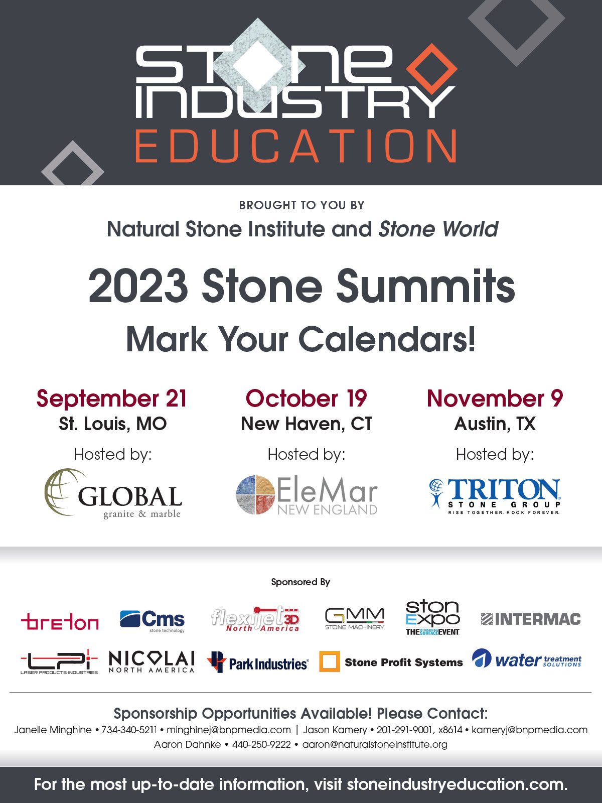 Stone Industry Education, Stone World, Natural Stone Institute