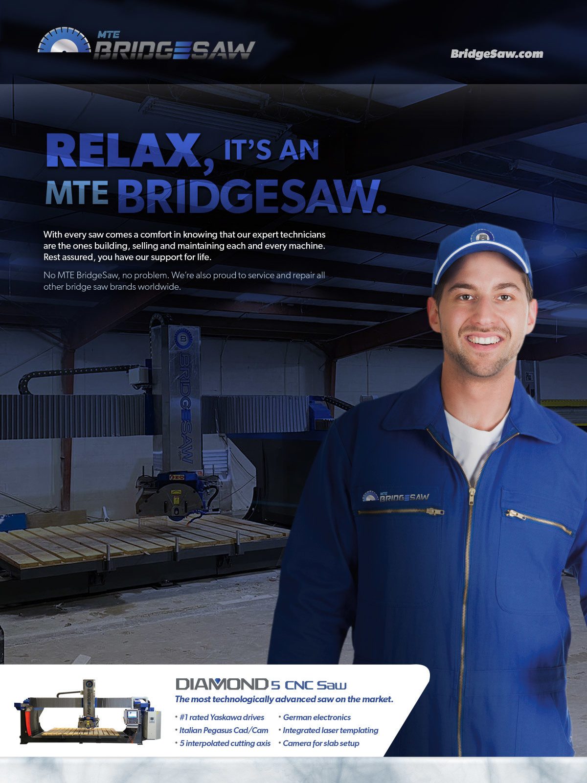 Machine Tech Bridge Saw Ad