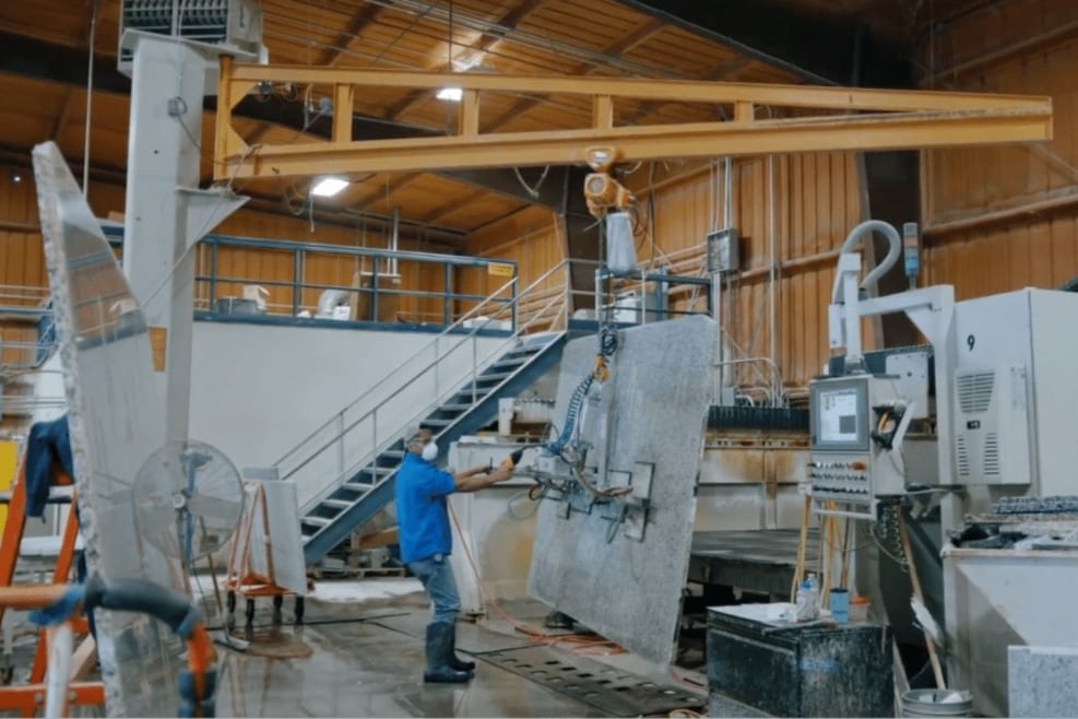 New machinery, technology, fabrication shop, streamlining processes, reducing labor, increasing capacity. Brian Lynch of Blue Sky Countertops, Blue Sky Countertops