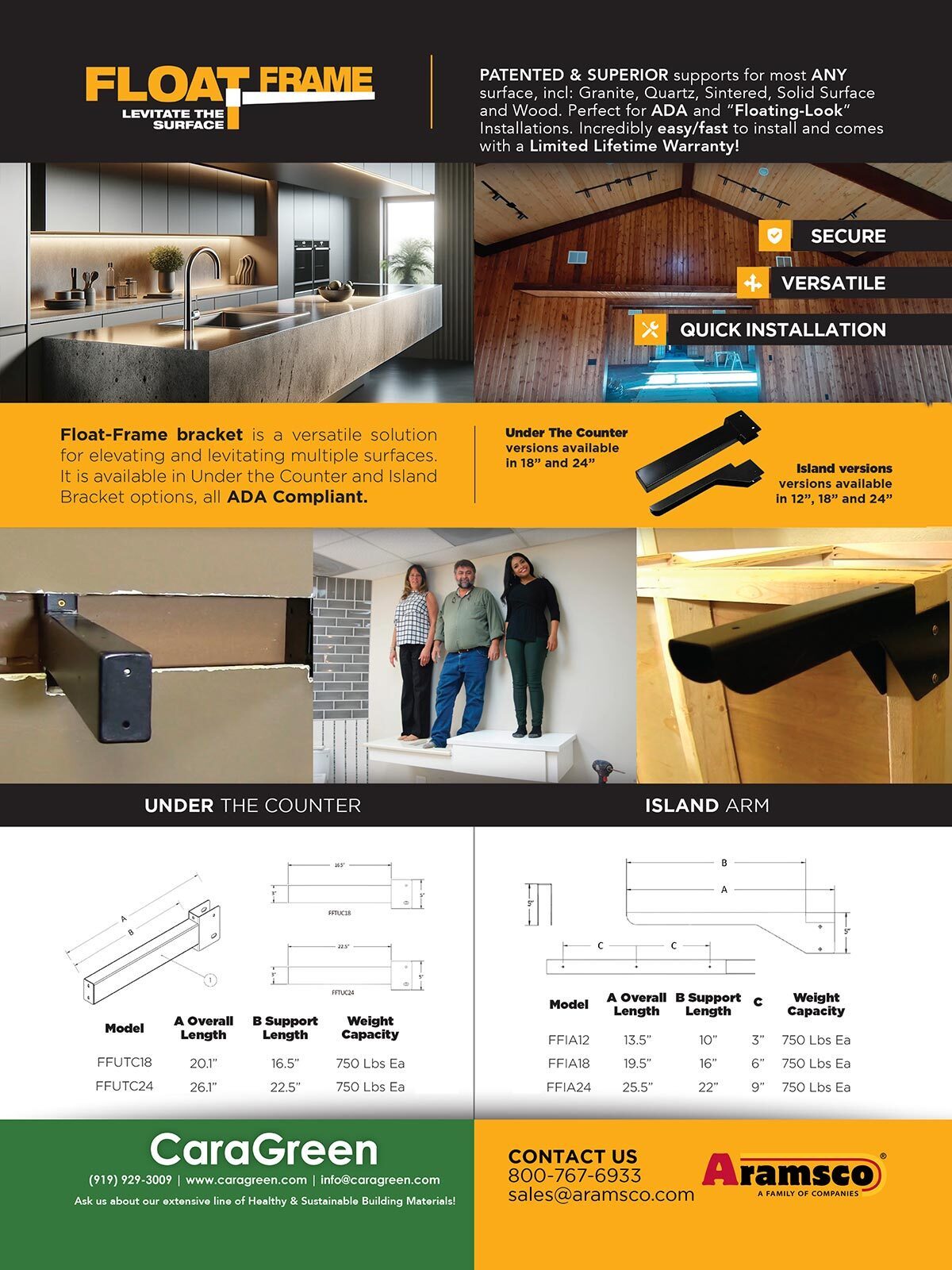 Global, CaraGreen, Aramsco, Float Frame