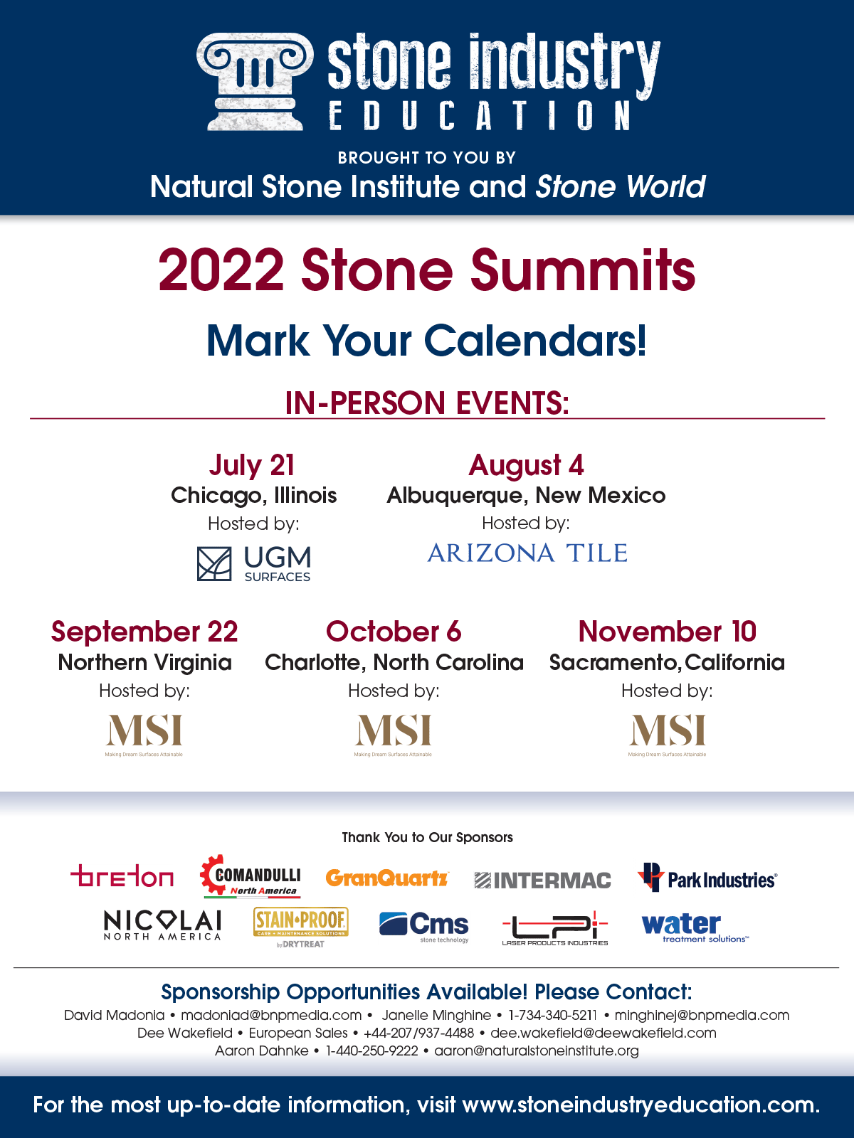 Natural Stone Institute, Stone Industry Education, Stone World