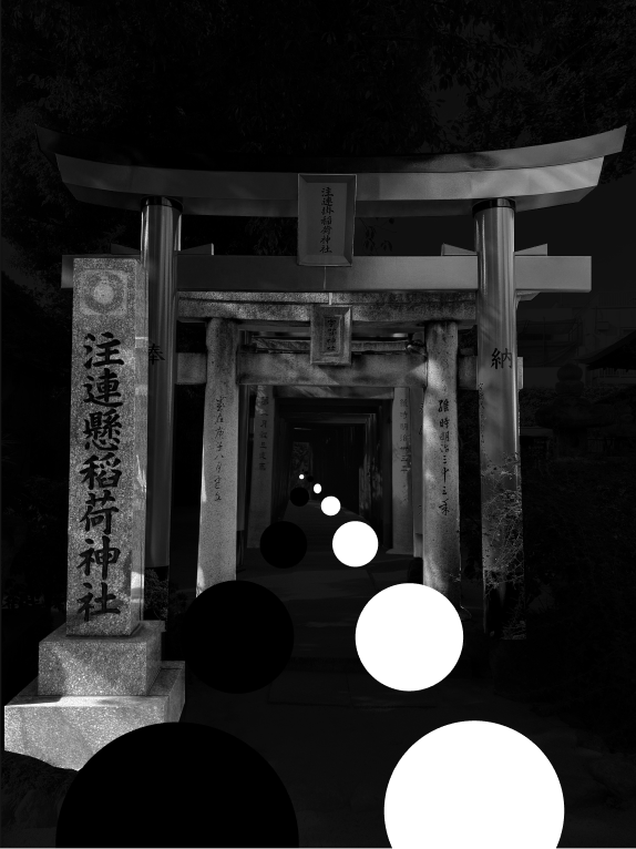 Black and white, Monochrome photography, Photograph, Night, Darkness, Torii