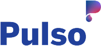 Pulso logo with blue text and a blue-purple gradient P-shaped icon.
