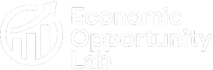 Economic Opportunity Lab logo: Growth chart with arrow in a circle.