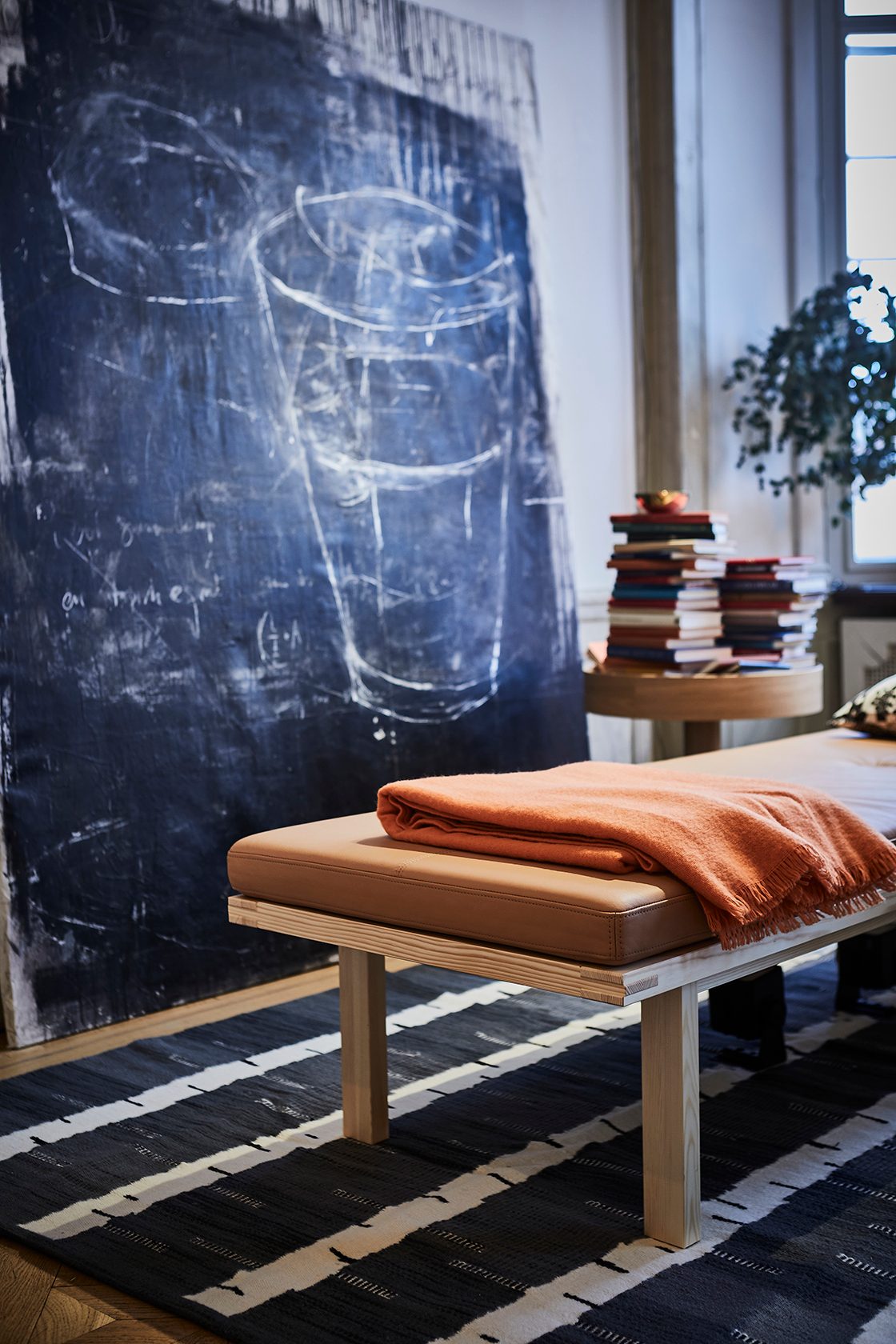 Wood flooring, Furniture, Floor, Hardwood, Linens, Stool, Plank