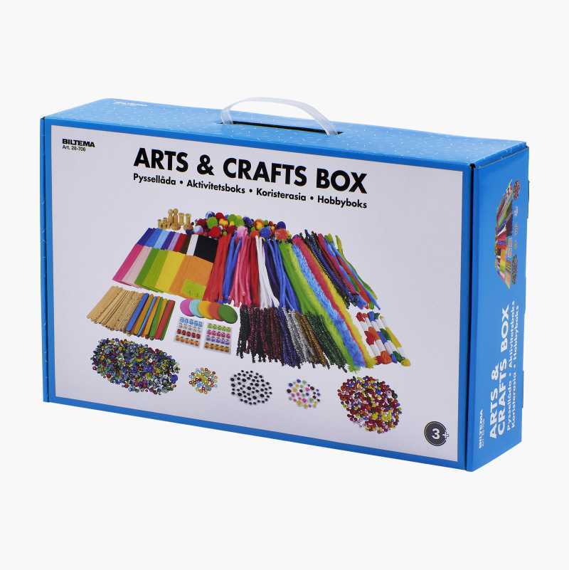 Biltema Arts & Crafts Box filled with colorful craft supplies.