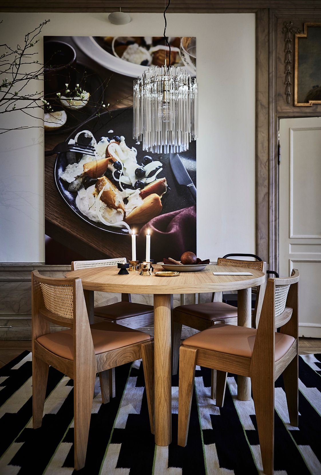 Kitchen & Dining Room Table, Interior design, Furniture, Wood, Chair, Flooring, Lighting, Floor