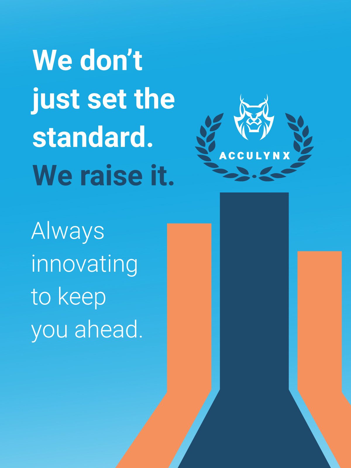 ACCULYNX logo and text: We raise the standard. Always innovating to keep you ahead.