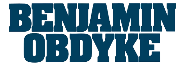 The name "BENJAMIN OBDYKE" in bold, dark blue letters.