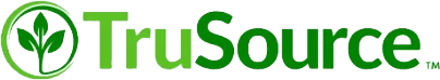 Green TruSource logo with a plant sprout icon in a circular frame and 'TM' symbol.
