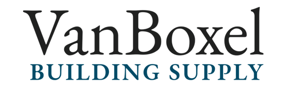 VanBoxel BUILDING SUPPLY logo with 'VanBoxel' in dark serif and 'BUILDING SUPPLY' in blue sans-serif.