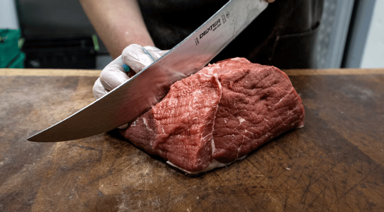 Animal product, Meat carving, Food, Tableware, Ingredient, Recipe, Cuisine, Cooking, Beef